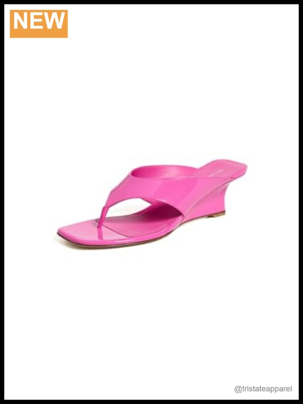 Stuart Weitzman Vinnie Wedge Thong Leather Sandals 50mm